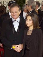 Robin Williams and daughter Zelda at the 2003 Golden Globes